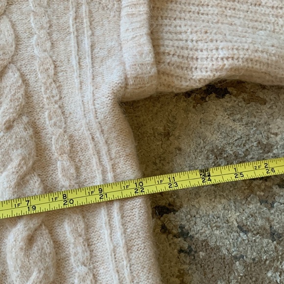 Madewell Plus Cable Havener Pullover Sweater light pink size M Alpaca wool - Picture 12 of 13
